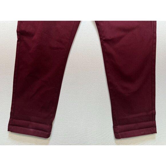 St. John's Bay Women's Straight Pants Flat Front Stretch Size 14 Autumn Burgundy - Picture 7 of 11